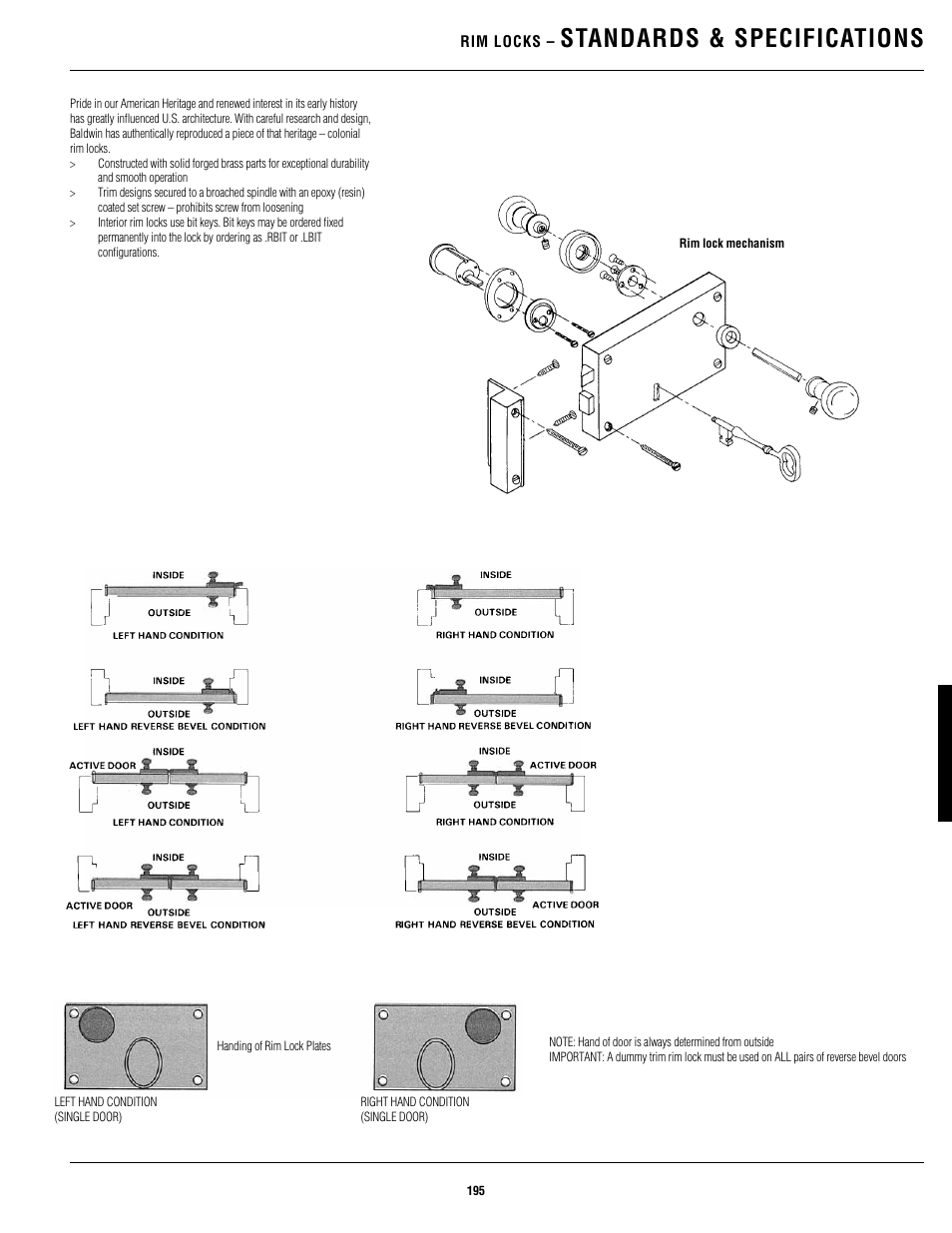 Baldwin 5720 Entrance Door Rim Lock User Manual | 1 page