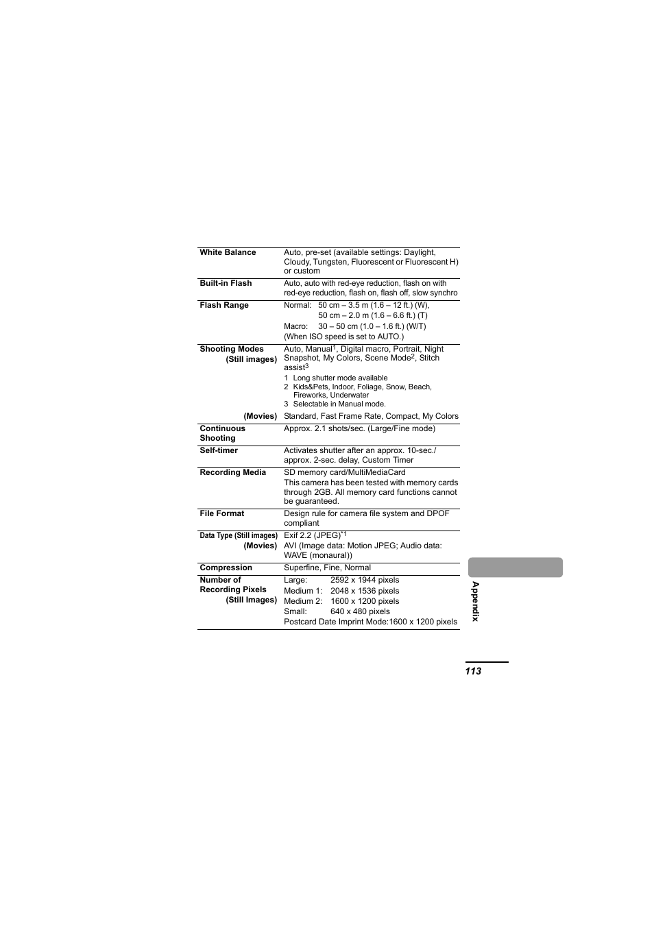N flash, P. 113) | Canon IXUS 55 User Manual | Page 115 / 127