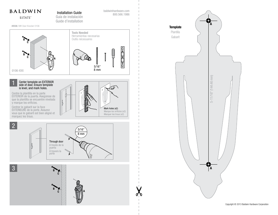 Baldwin French Knocker User Manual | 1 page