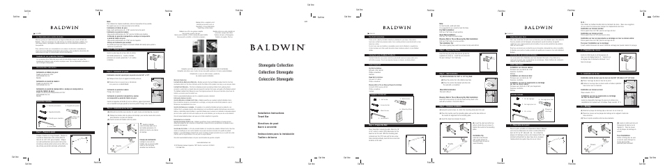 Baldwin Stonegate 18_24" Towel Bar" User Manual | 1 page