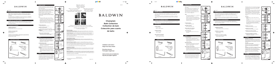 Baldwin Champlain Tissue Holder User Manual | 1 page