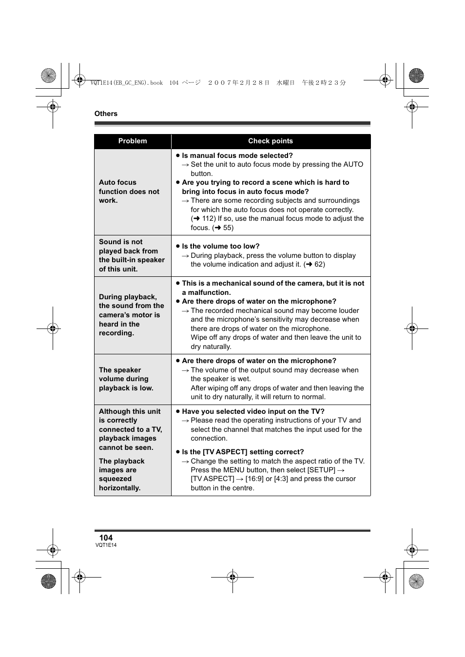 Panasonic SDR-S10 User Manual | Page 104 / 120