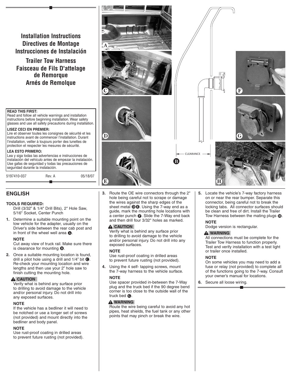 Draw-Tite 50-97-410 FIFTH WHEEL HARNESS User Manual | 2 pages