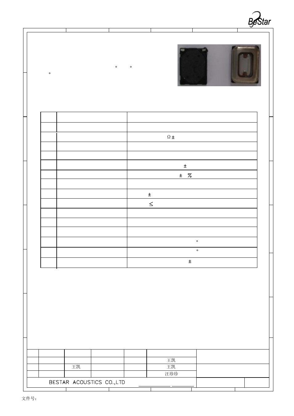 Description, Characteristics, Test climatic condition | 1 electrical and mechanical characteristics | BeStar BMS1511F-11C-08H2.5W LF User Manual | Page 3 / 14