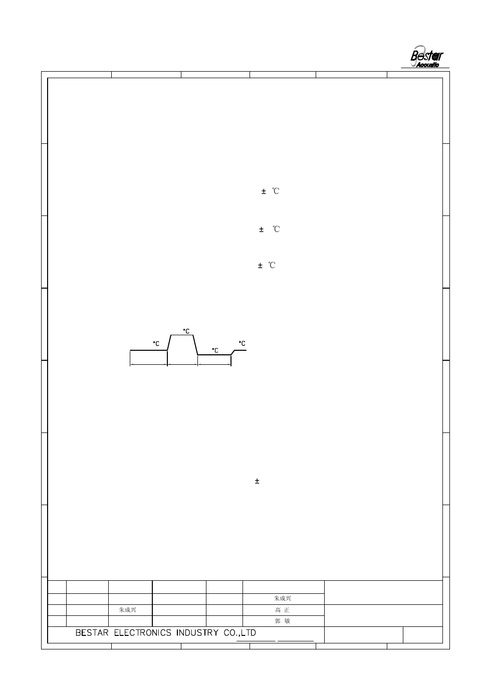 Reliability test, 2 high temperature test temperature, Relative humidity 90%-95%rh duration | 3 low temperature test temperature -20±3, Duration 96hrs | BeStar BSR13-12C-08H3.6RW020 LF User Manual | Page 5 / 7