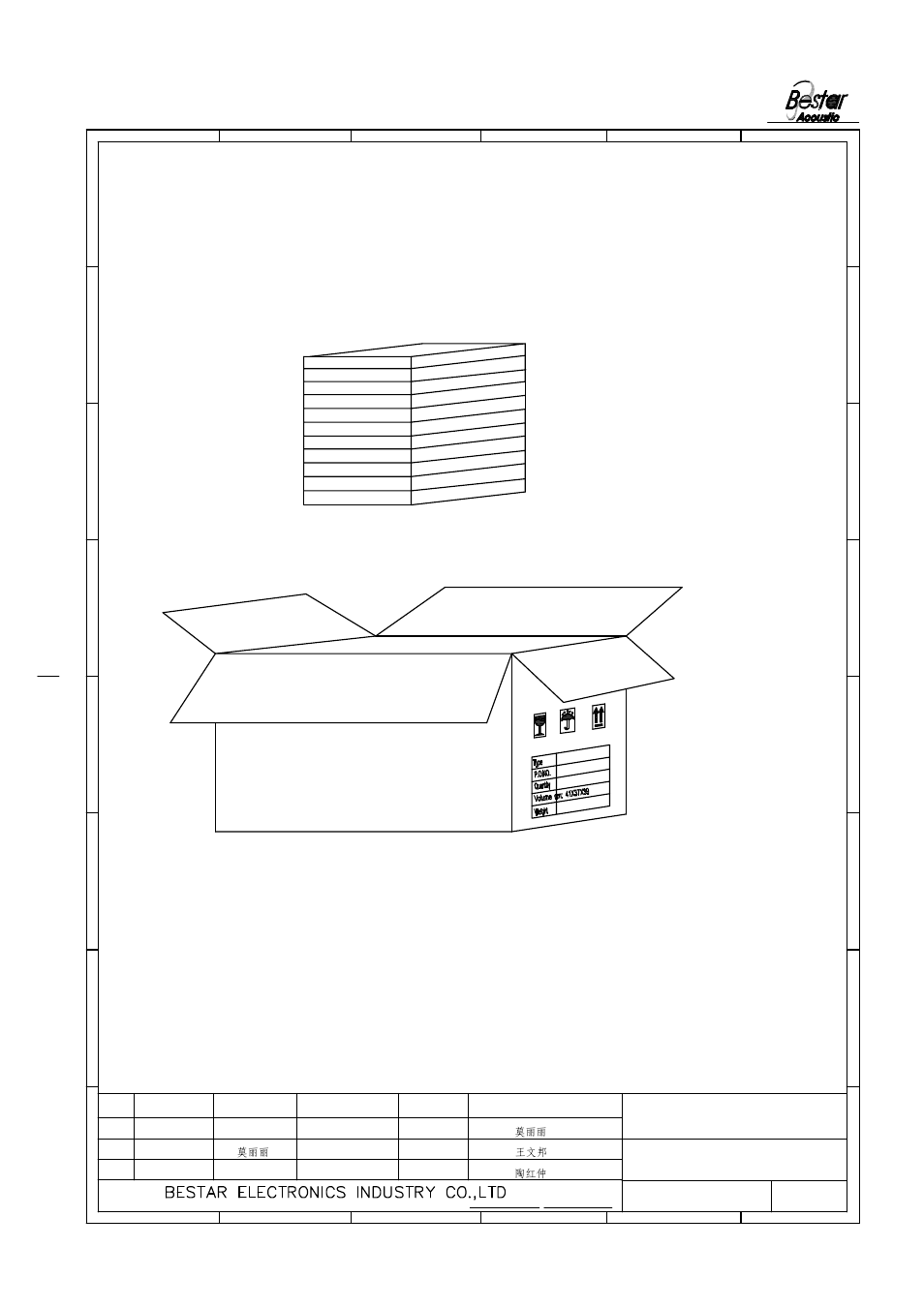 Packing, Speaker, Remark : 50pcs per tray 20 trays per carton | BeStar BDT-3008-02 User Manual | Page 5 / 6
