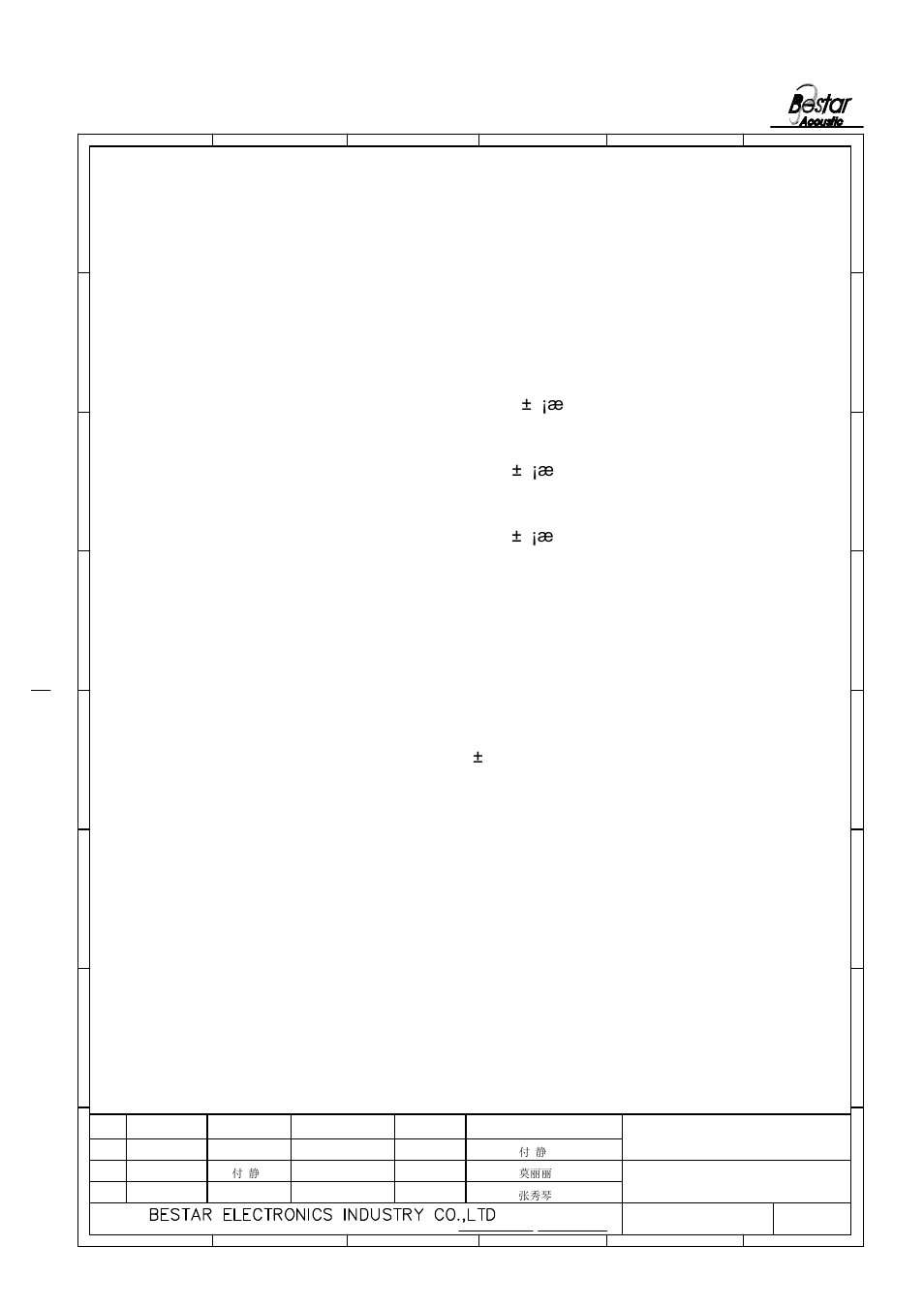 Reliability test, Speaker, F/bls5080 lf | BeStar F-BLS5080 LF User Manual | Page 4 / 6