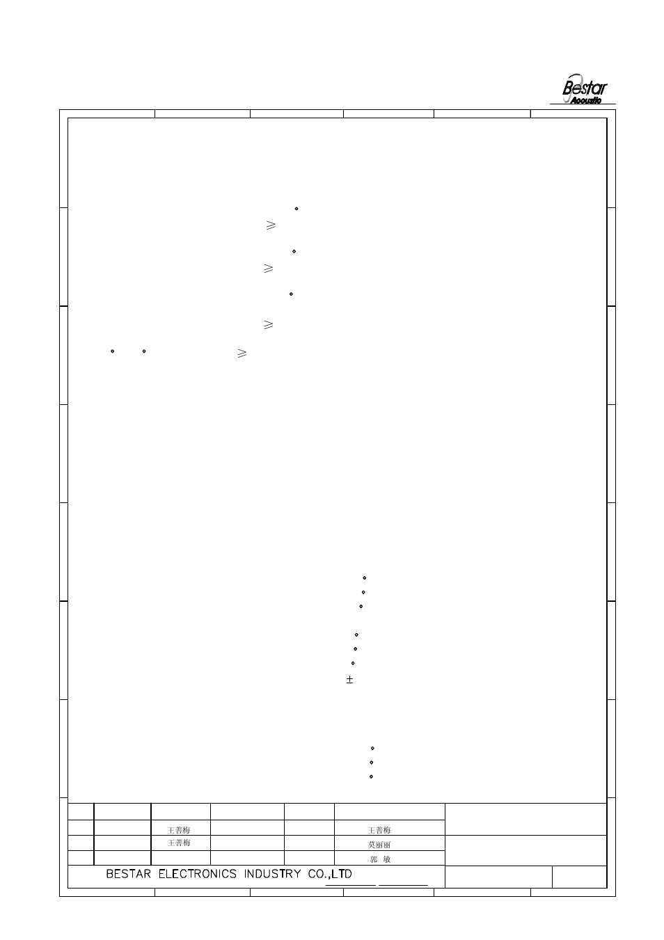 Reliability test, 40 c | BeStar BMS3450-03LF User Manual | Page 6 / 8