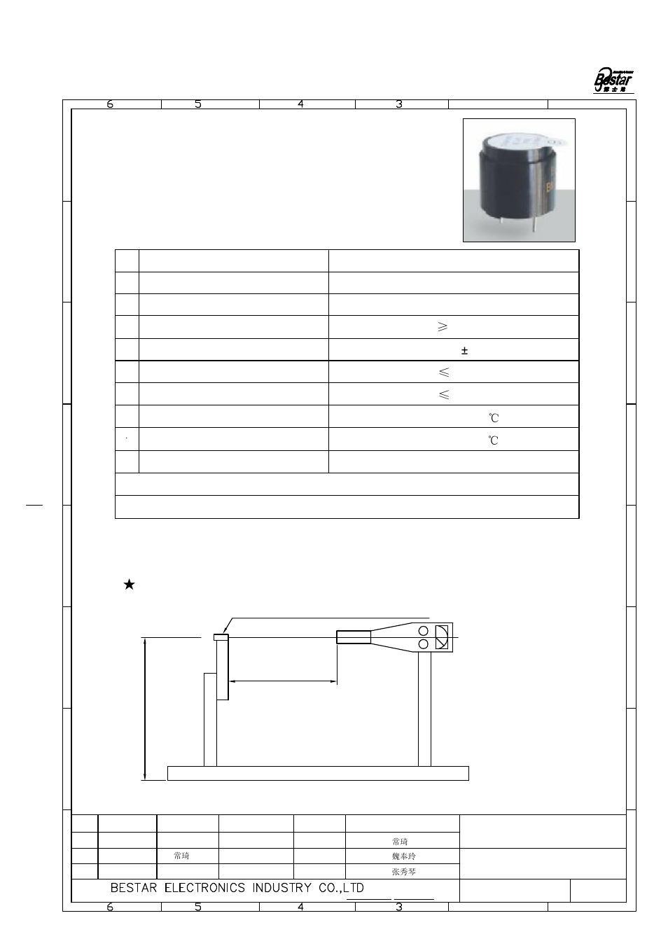 Characteristics, 2 standard test fixture, Standard output measurenent setup | BeStar BMT1612XH14-01 LF User Manual | Page 2 / 6