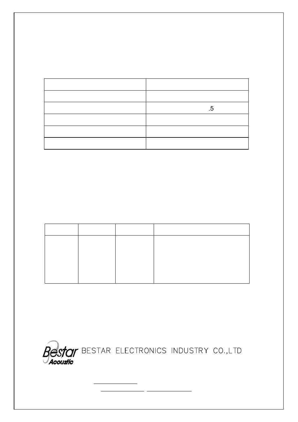 BeStar BPT1412XH7.5 LF User Manual | 6 pages