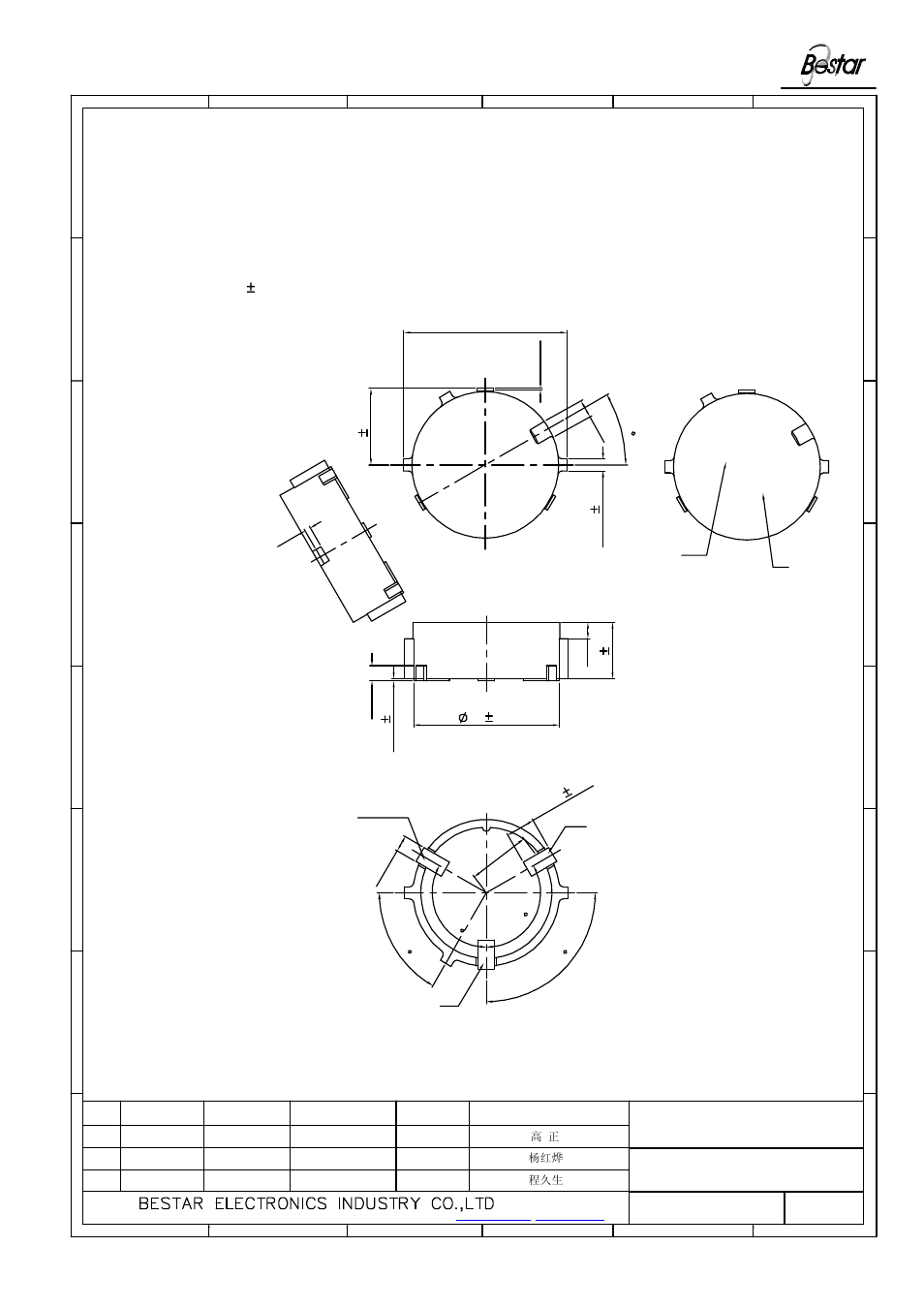 Bpt-18-01 lf, Dimension, Tolerance: ±0.3 unit:mm | BeStar BPT-18-01 LF User Manual | Page 3 / 8
