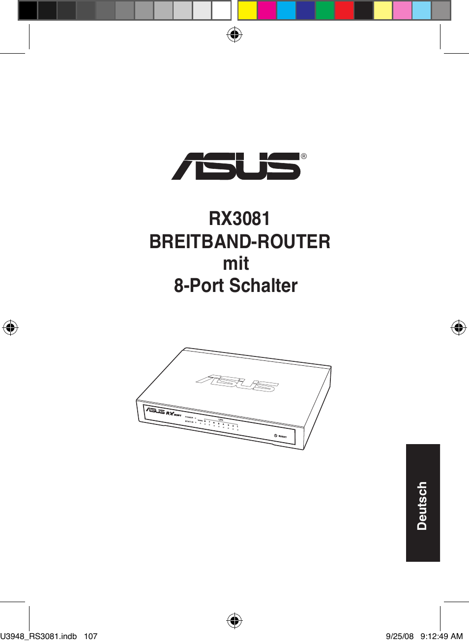 Rx3081 breitband-router, Mit 8-port schalter | Asus RX3081 User Manual | Page 107 / 301