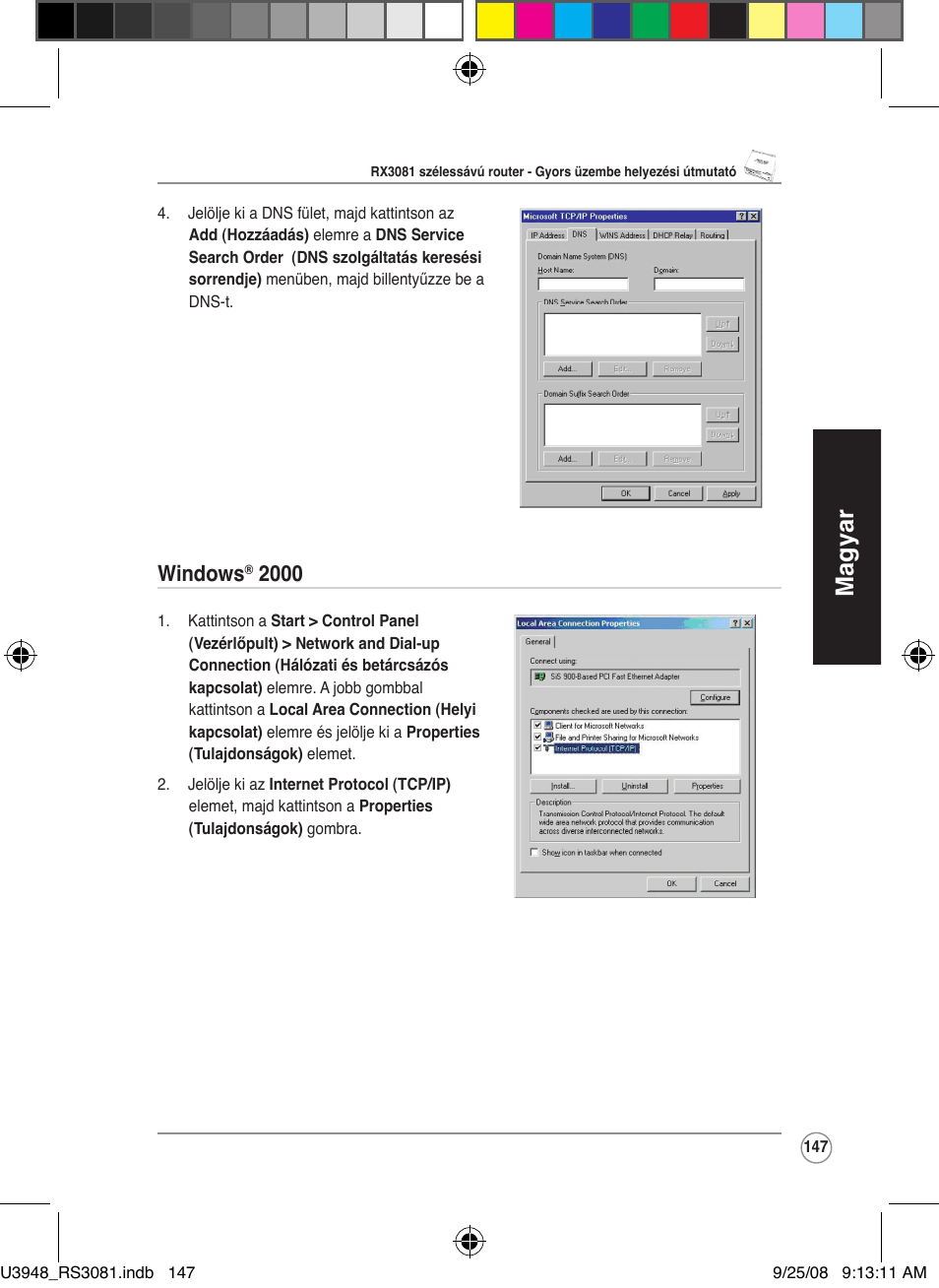 Magyar, Windows | Asus RX3081 User Manual | Page 147 / 301