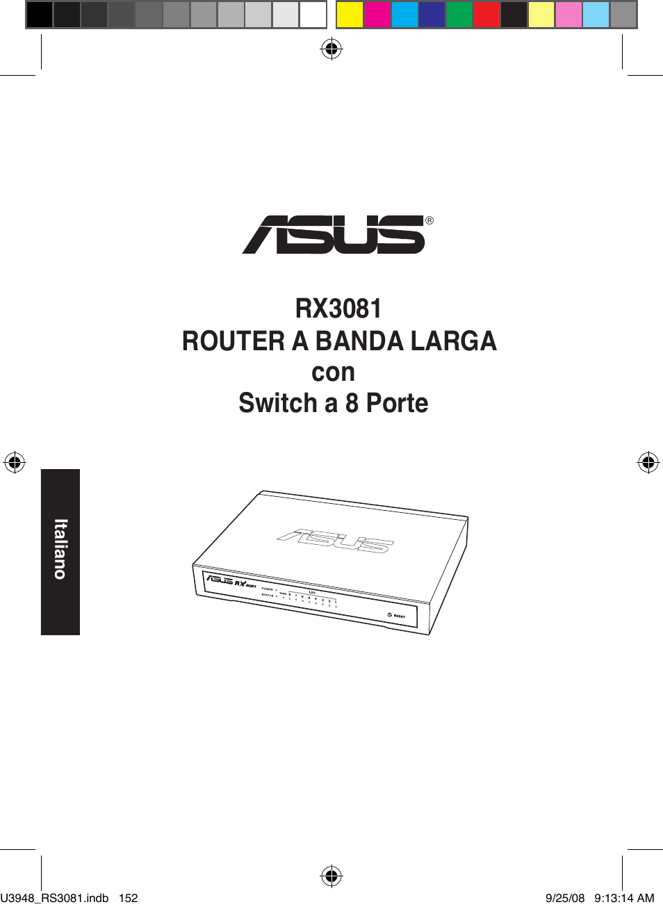 Rx3081 router a banda larga, Con switch a 8 porte | Asus RX3081 User Manual | Page 152 / 301