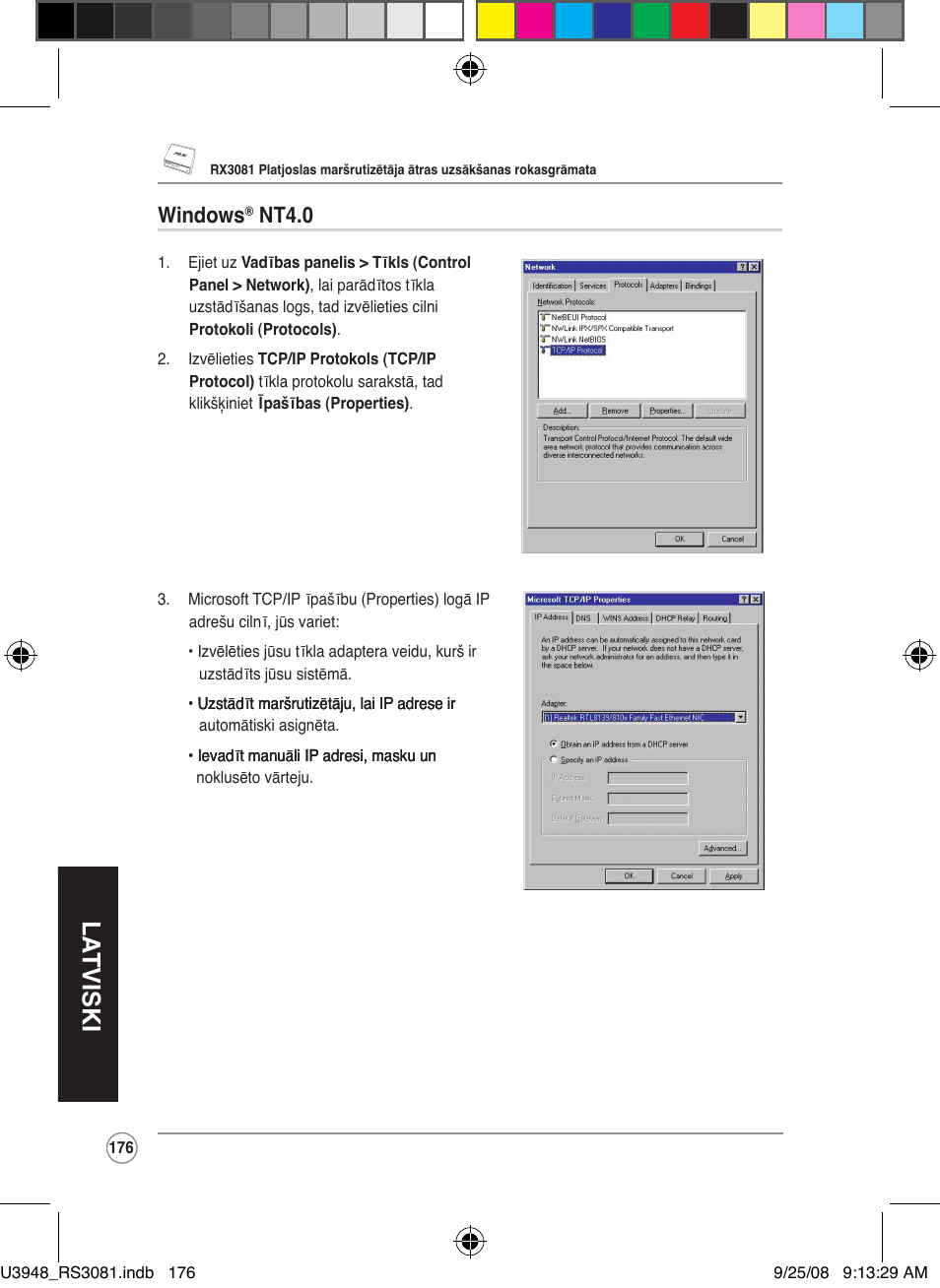 La tviski, Windows, Nt4.0 | Asus RX3081 User Manual | Page 176 / 301