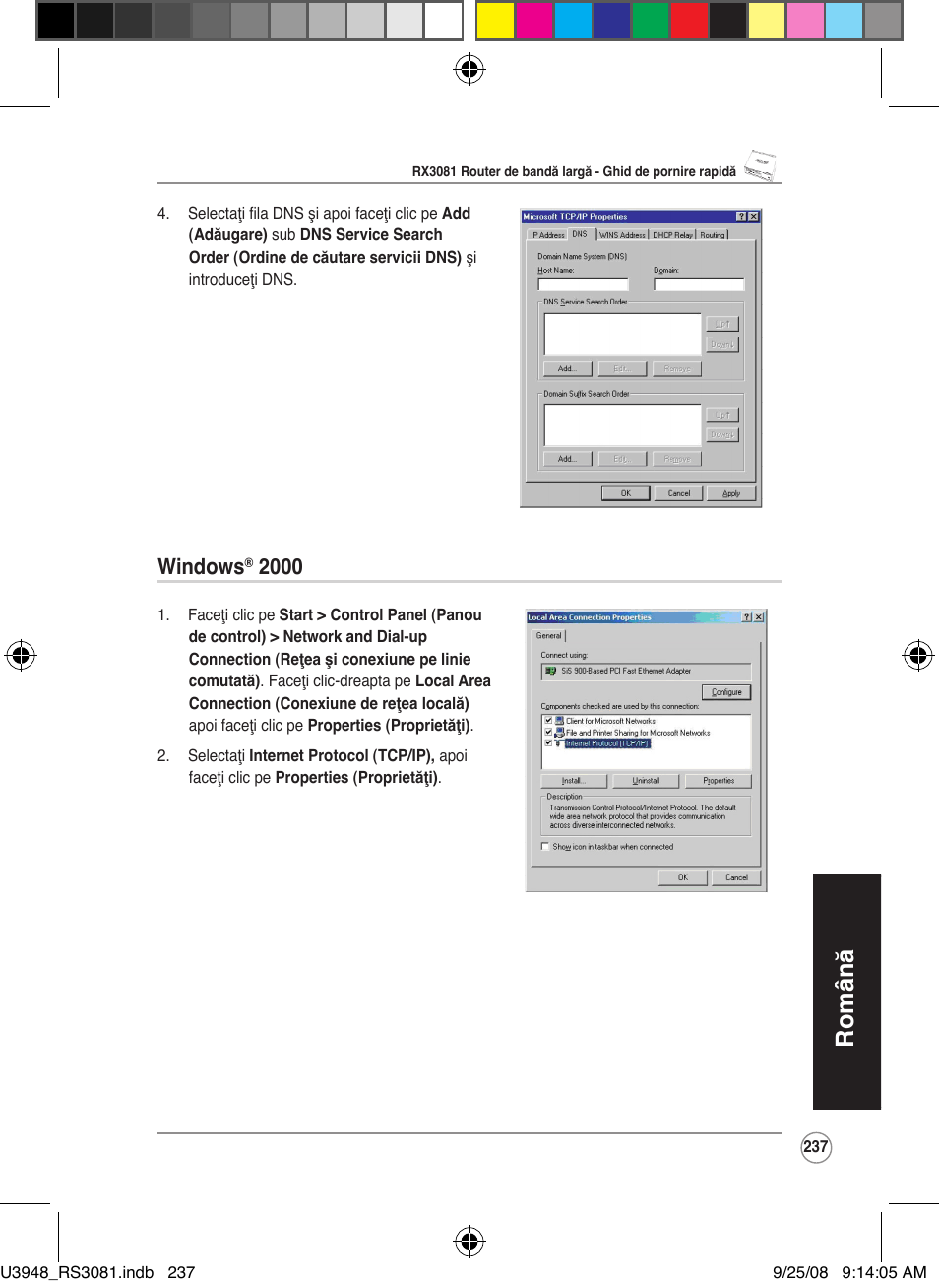 Română, Windows | Asus RX3081 User Manual | Page 237 / 301