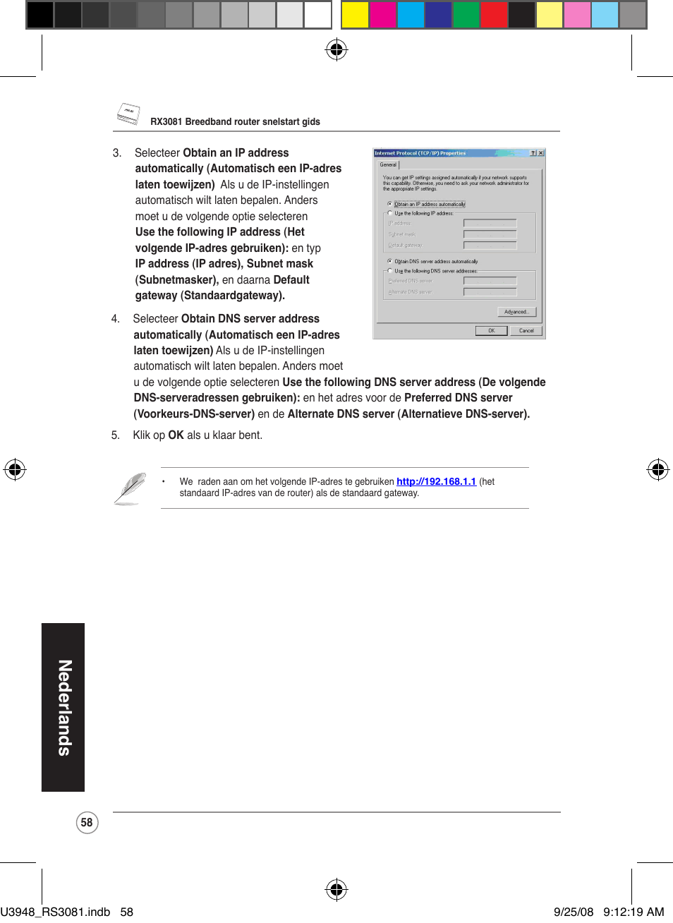 Nederlands | Asus RX3081 User Manual | Page 58 / 301