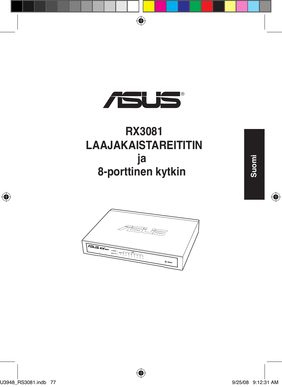 Rx3081 laajakaistareititin, Ja 8-porttinen kytkin | Asus RX3081 User Manual | Page 77 / 301