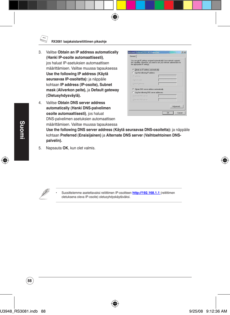 Suomi | Asus RX3081 User Manual | Page 88 / 301