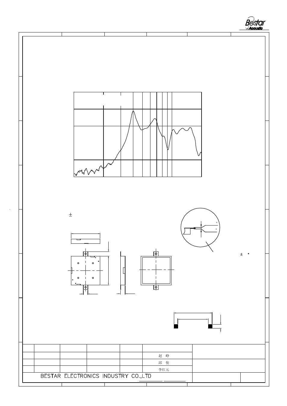 Dimension, Piezo sounder | BeStar BSP1313-03H2.5 LF User Manual | Page 3 / 7