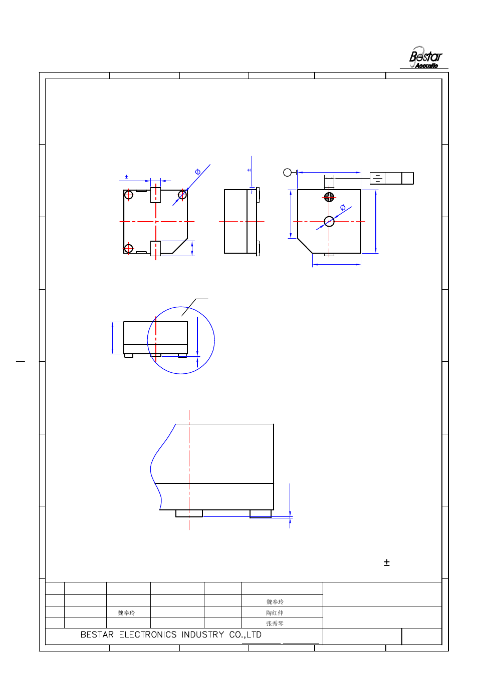 Unit: mm tolerance: ± 0.3, Dimension, Transducer | BeStar SMT1212-05H6.5F LF User Manual | Page 3 / 8