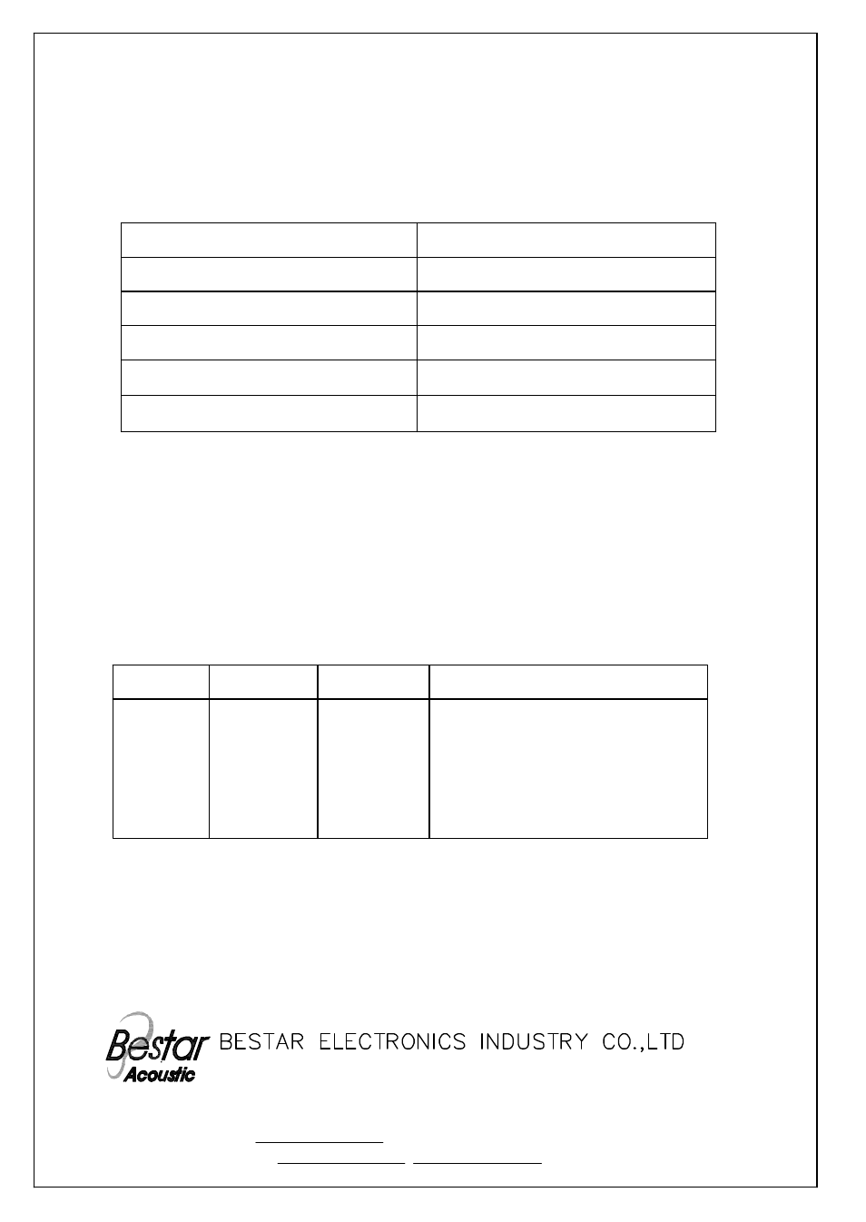 BeStar BPT1309H07 LF User Manual | 5 pages