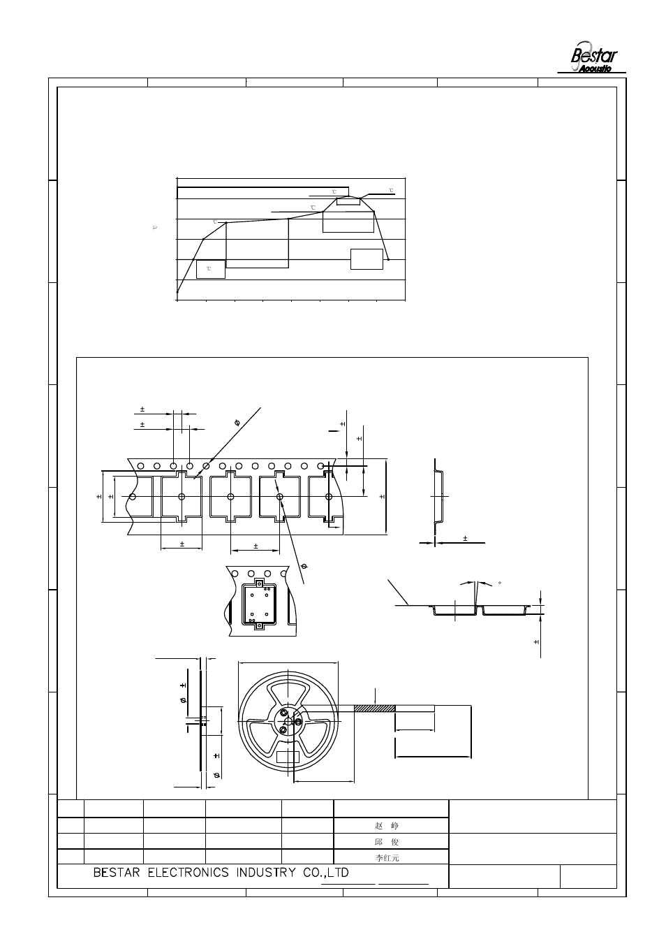 Tape on reel packing, 1 packing drawing, 10 recommended temp. profile for reflow oven | Dimensions of reel, Dimensions of carrier tape | BeStar BSP1109-05H1.7 LF User Manual | Page 5 / 7