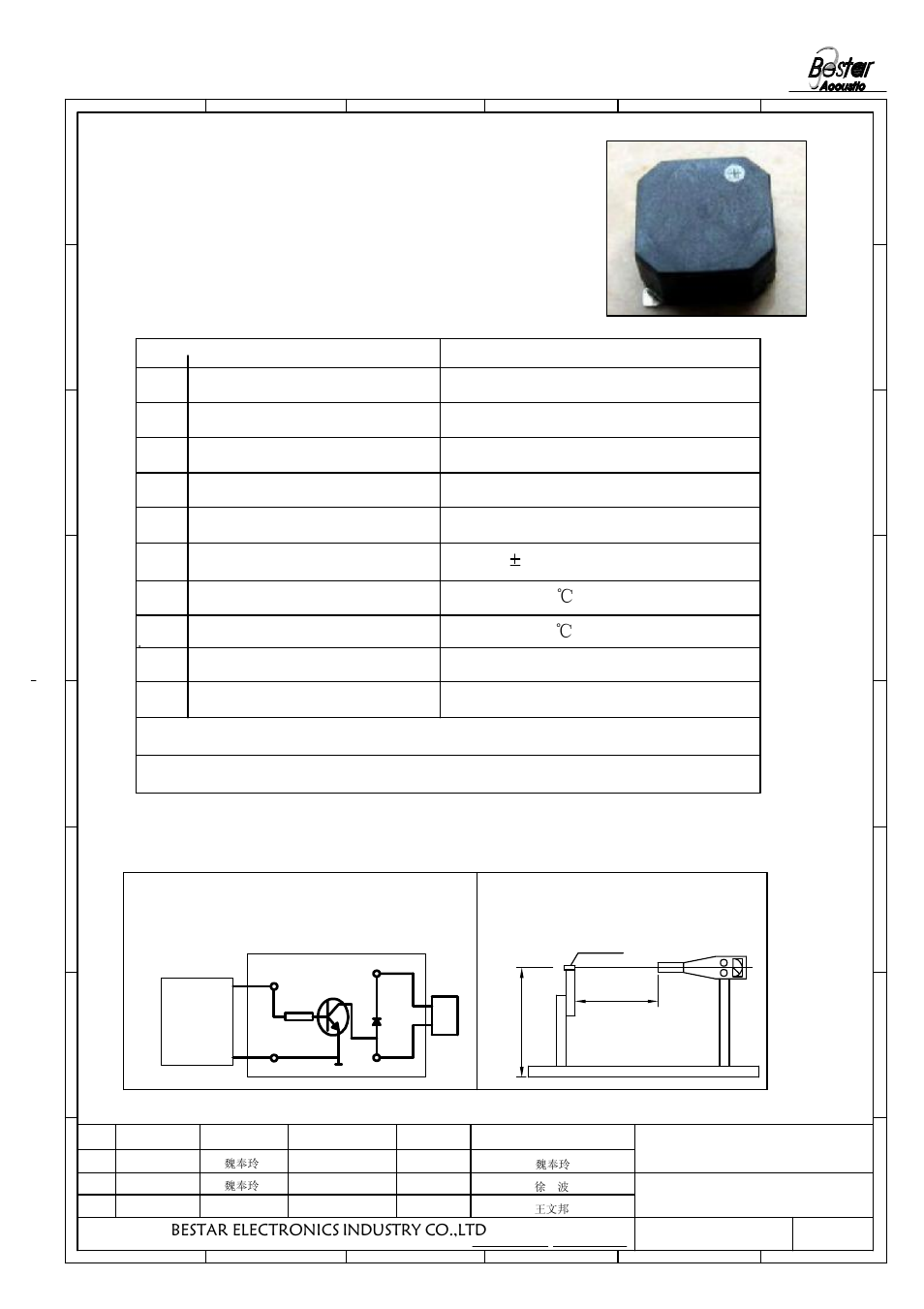 Characteristics, 8 storage temp ...+85, 2 electrical and mechanical characteristics | 1 features, 3 test method, Bestar electronics industry co.,ltd | BeStar SMT8585-3.6H04-09 LF User Manual | Page 2 / 8