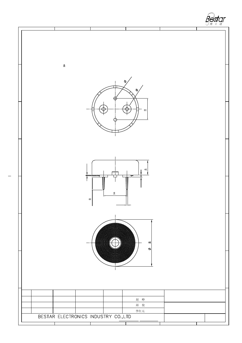 Drawing, Olerance, 3 unit:mm | Piezo sounder | BeStar BPT2203H07 LF User Manual | Page 4 / 7