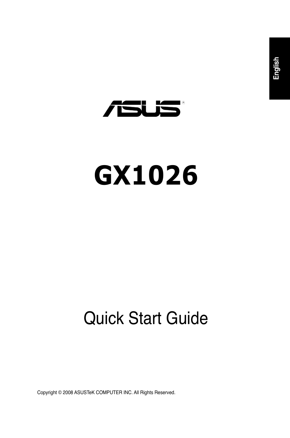 Gx1026, Quick start guide | Asus GX1026 User Manual | Page 2 / 73