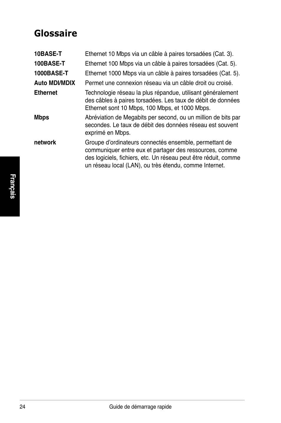 Glossaire | Asus GX1026 User Manual | Page 25 / 73