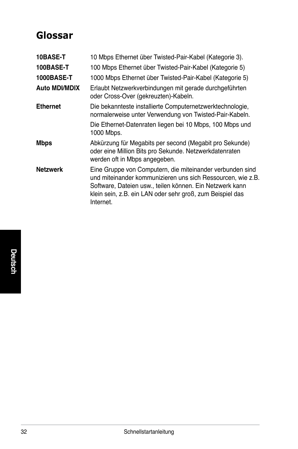 Glossar | Asus GX1026 User Manual | Page 33 / 73