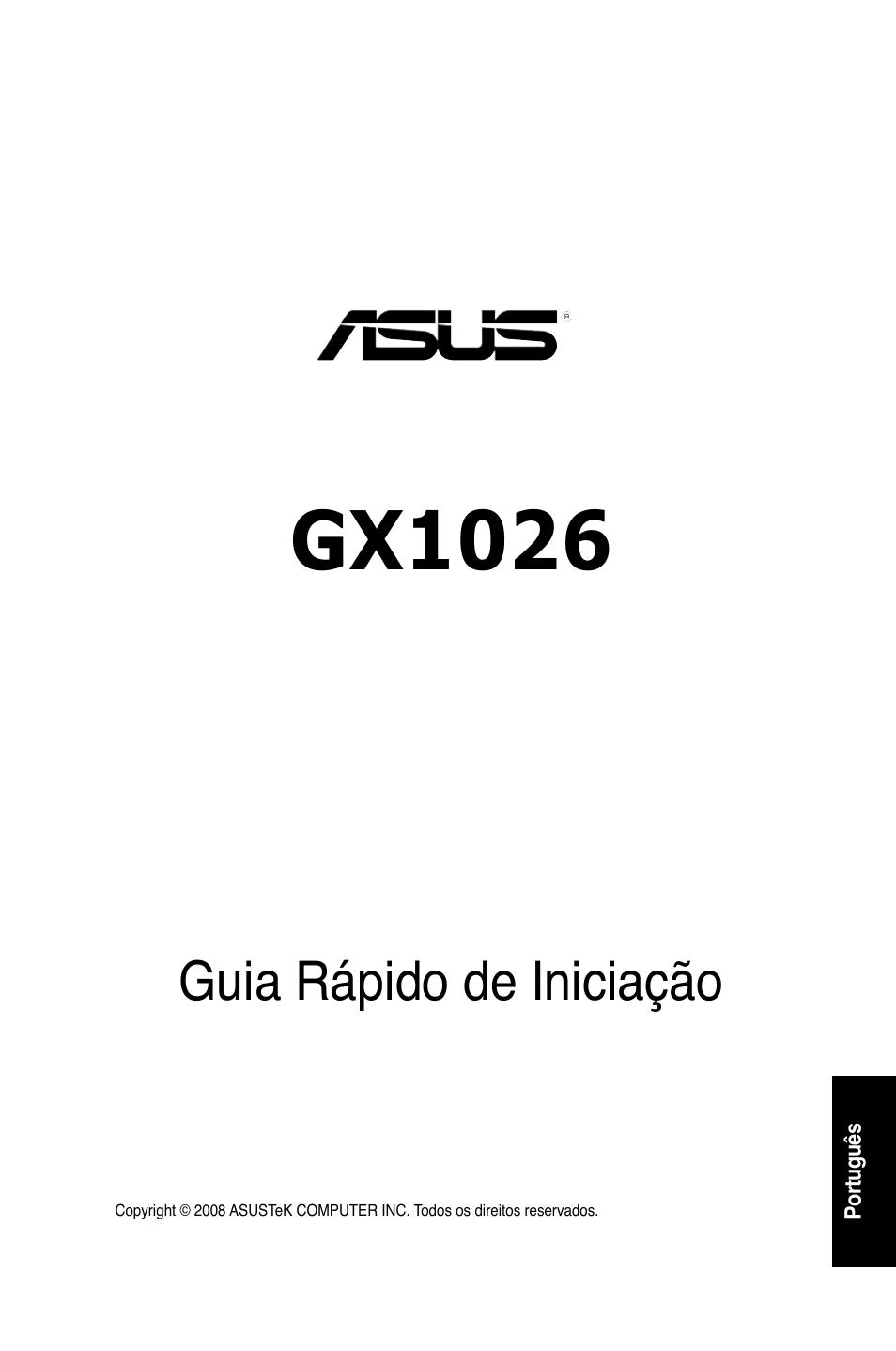 Gx1026, Guia rápido de iniciação | Asus GX1026 User Manual | Page 42 / 73