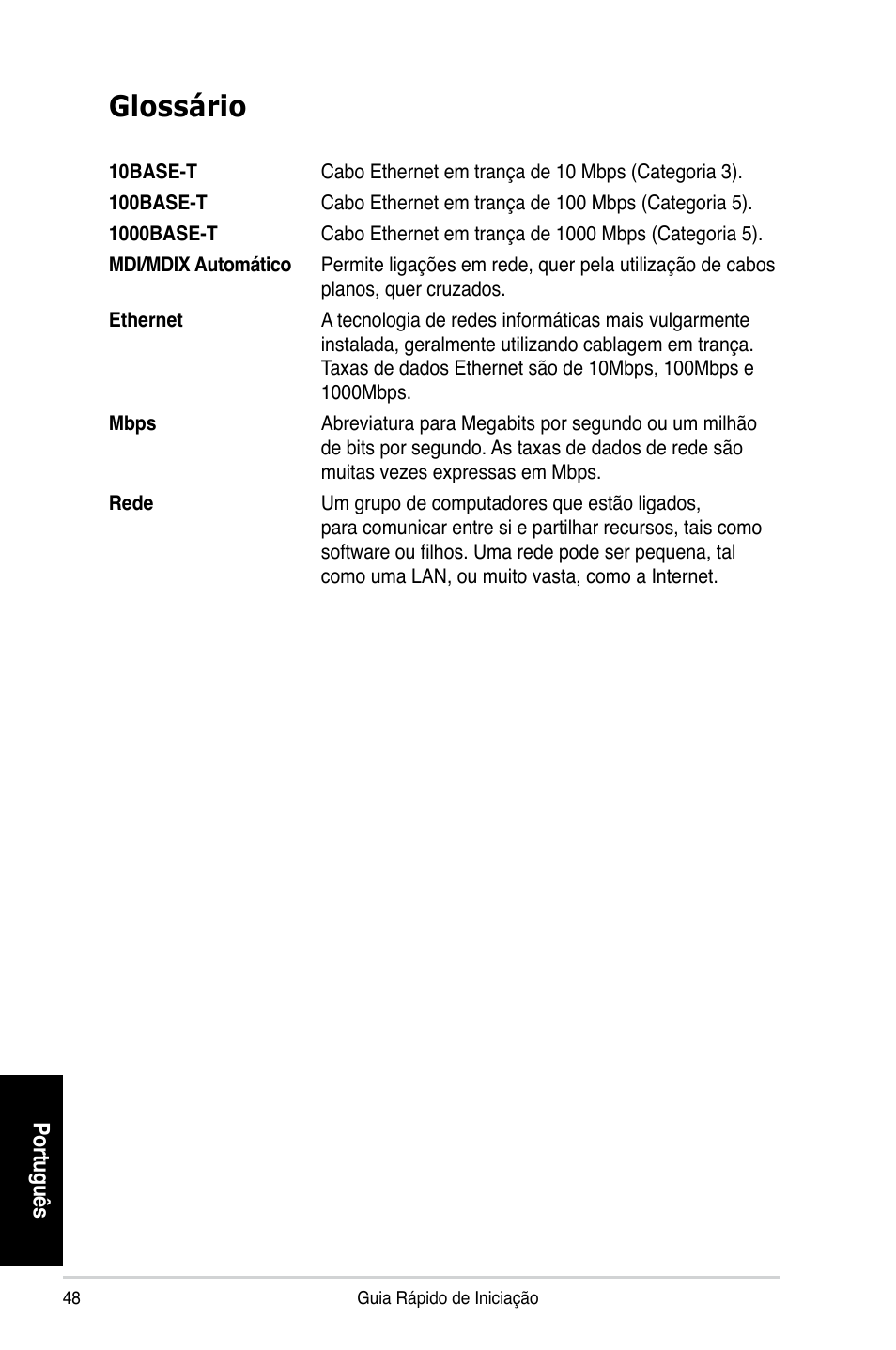 Glossário | Asus GX1026 User Manual | Page 49 / 73