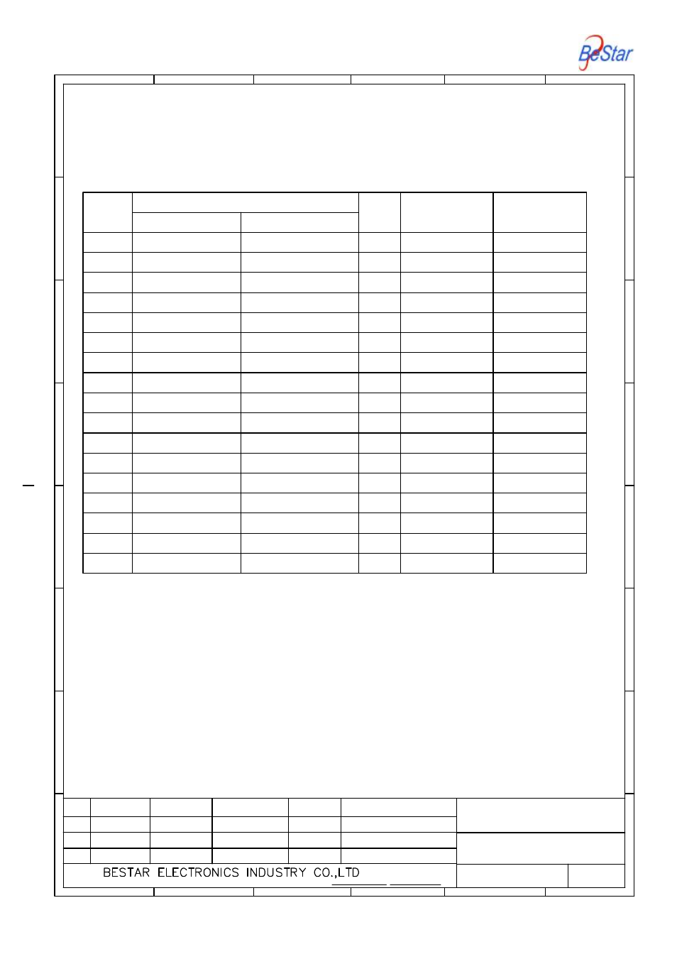 History change record, Piezo ceramic element, X1 ma guoyang | Li hongyuan, Change items version no, Drawn date 6 5 4 3, Approved, Li hongyuan zhao zheng ma guoyang | BeStar FT-20T-3.6A1-P User Manual | Page 5 / 5