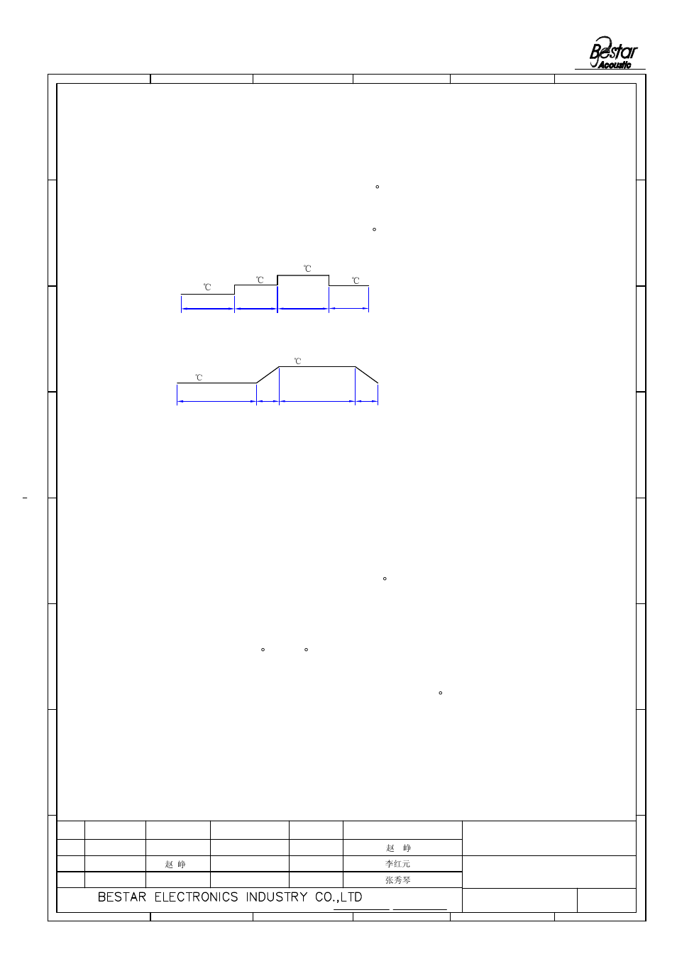 Reliability test, Piezo ceramic element | BeStar FT-20T-4.3A1 User Manual | Page 6 / 8