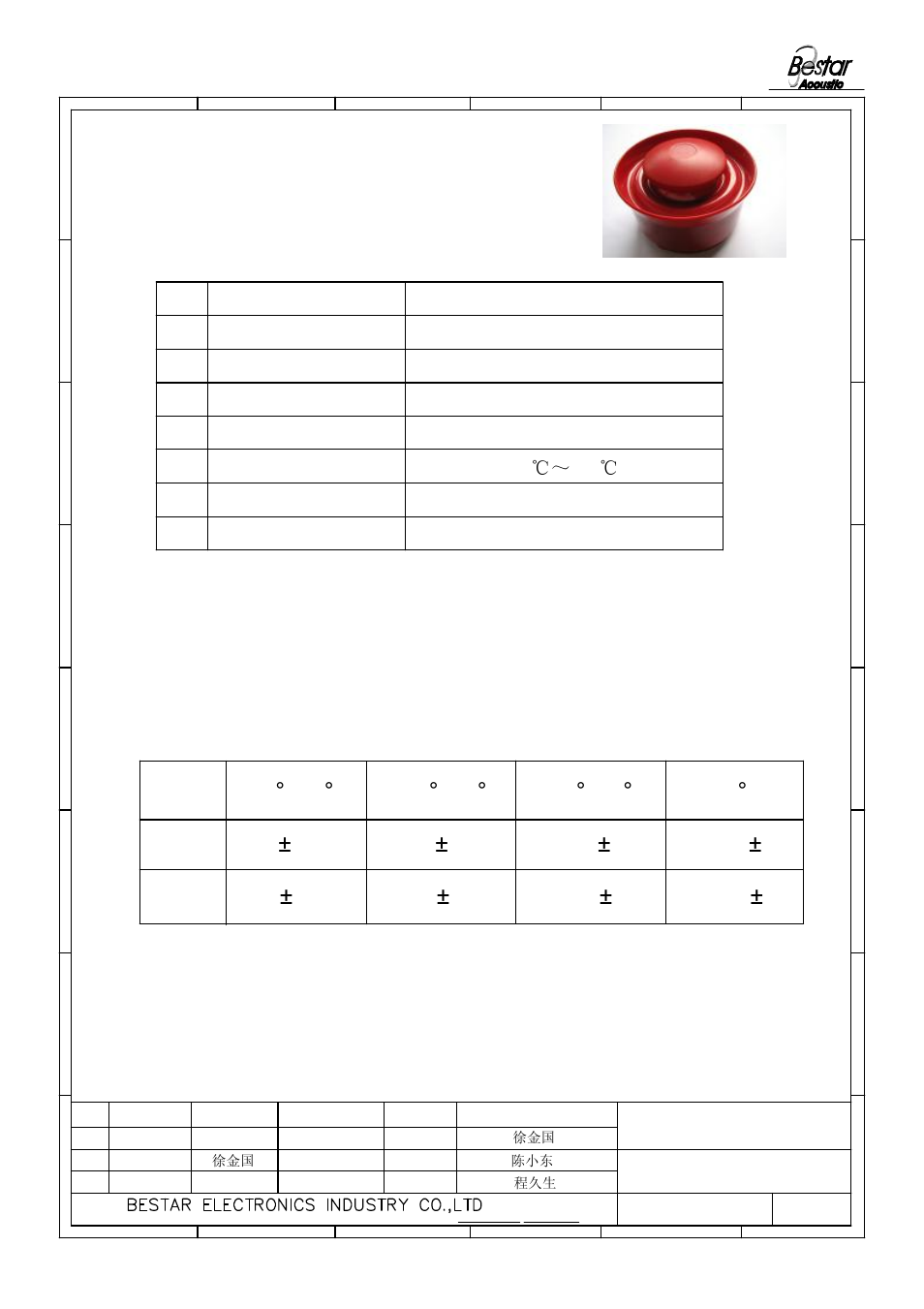 B/fs 28 lf, Tone-table, Technical terms | 32ma at 24v, 12v/24v, 5 operating temperature, 6 clour, 4 ip protection ip54 3 current consumption, 2 operating voltage, 1 rated voltage | BeStar B-FS 28 LF User Manual | Page 2 / 8