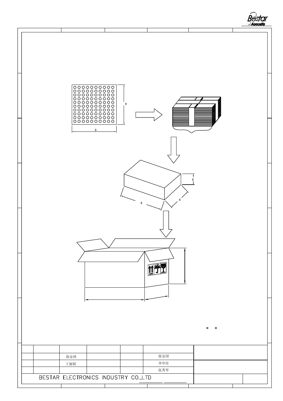 Packing, Microphone, Remark | 1000pcs | BeStar BCM6015OPBC-42 User Manual | Page 5 / 6