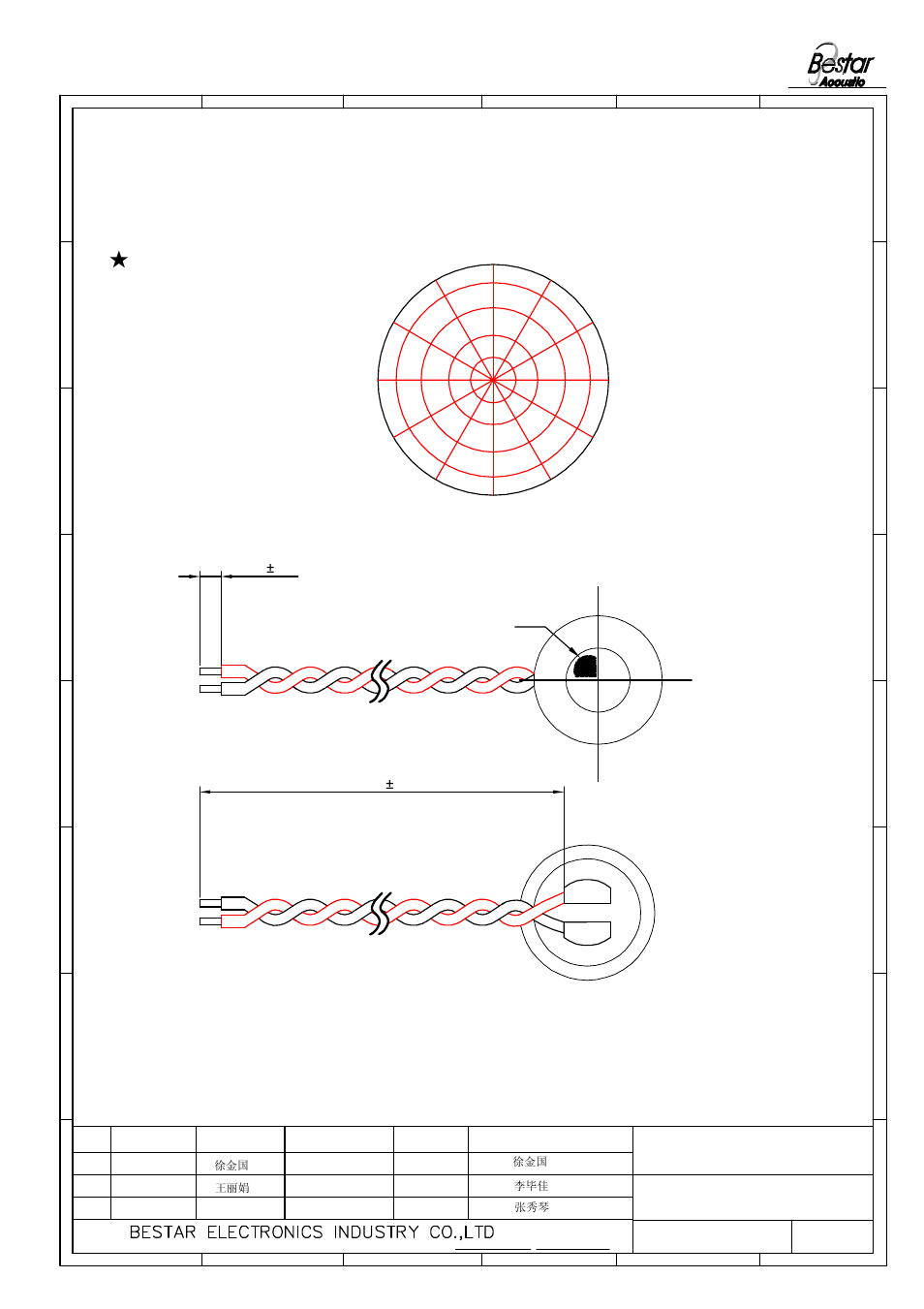 Drawing, Microphone, Angular response | Filter | BeStar BCM4015OLFC-42 User Manual | Page 3 / 7