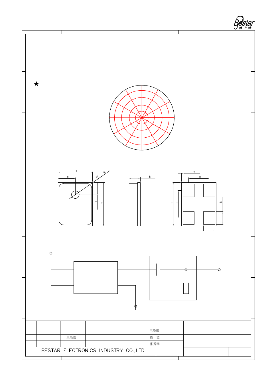 Microphone, Angular response, Measurement circuit | Drawing, Customer defined output vcc c r | BeStar BCMMEMS001A-42 LF User Manual | Page 3 / 8