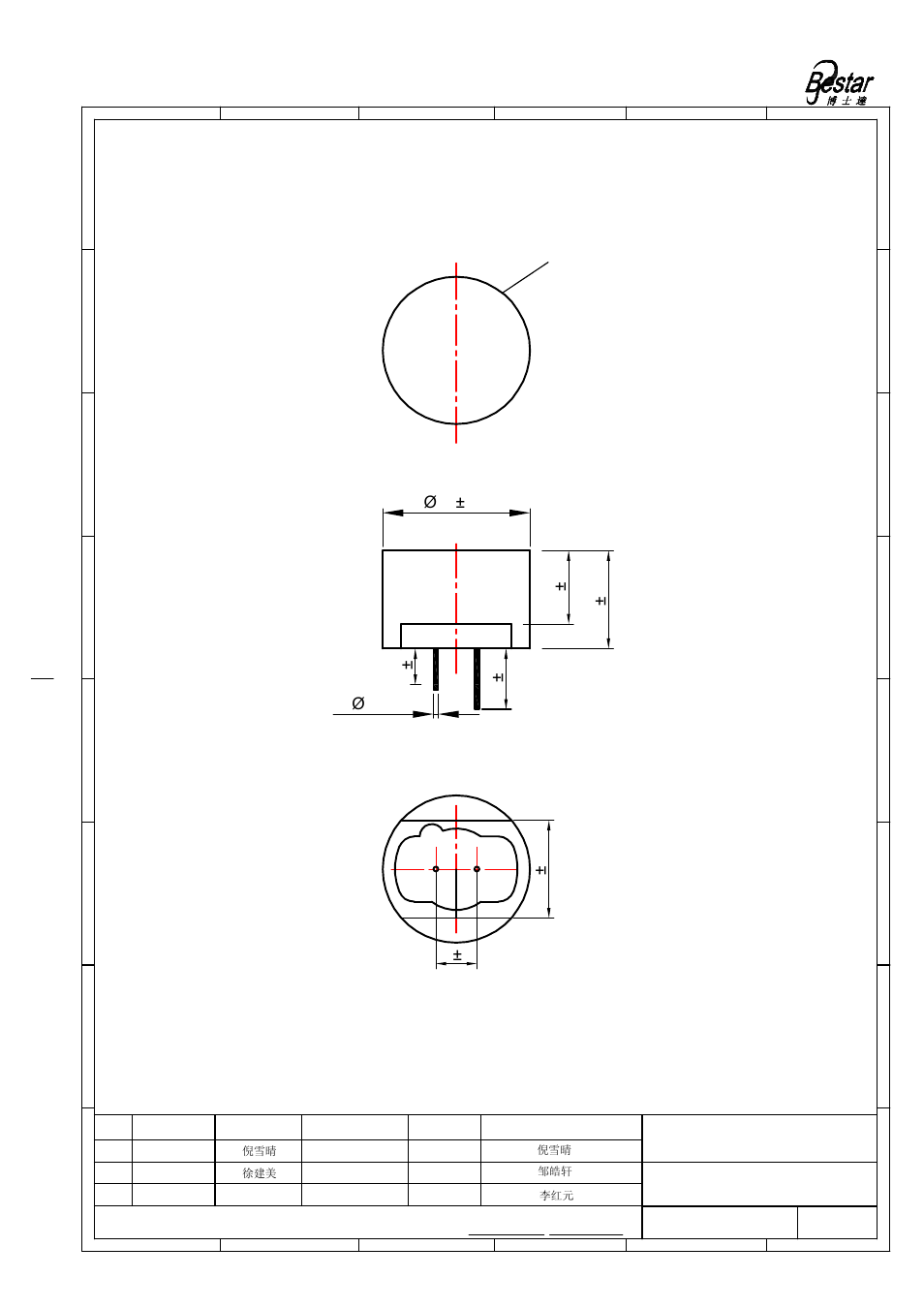 Drawing, Bestar electronics industry co.,ltd | BeStar BPU1640IFAH10-01 User Manual | Page 3 / 10