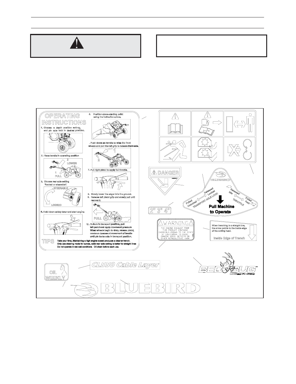 Symbols and decals | BlueBird CL550A User Manual | Page 4 / 40