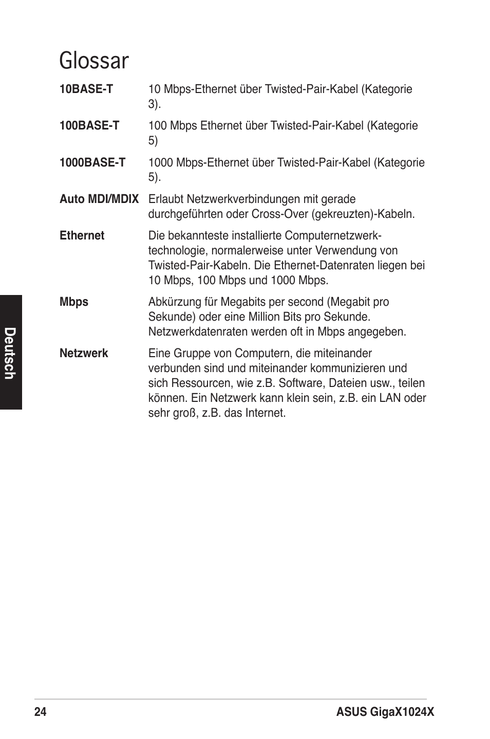 Glossar | Asus GigaX1024X User Manual | Page 25 / 57