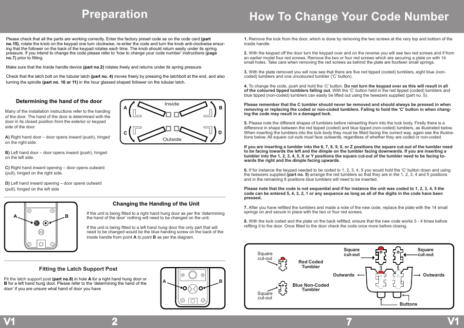Preparation, How to change your code number | Borg Locks BL 2000 Series Instruction Manual User Manual | Page 2 / 4