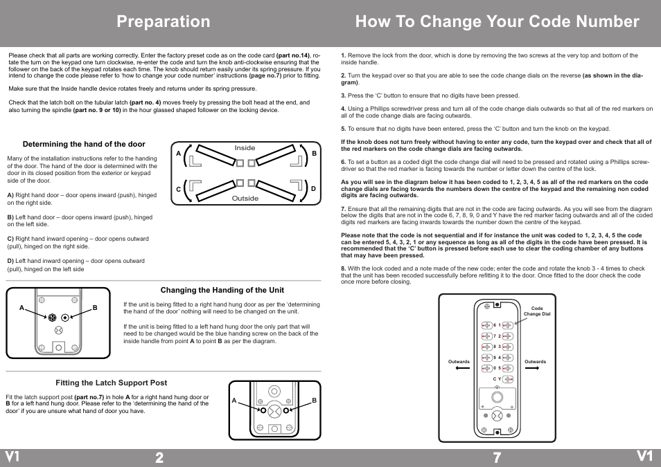 Preparation, How to change your code number | Borg Locks BL 2900 Series User Manual | Page 2 / 4