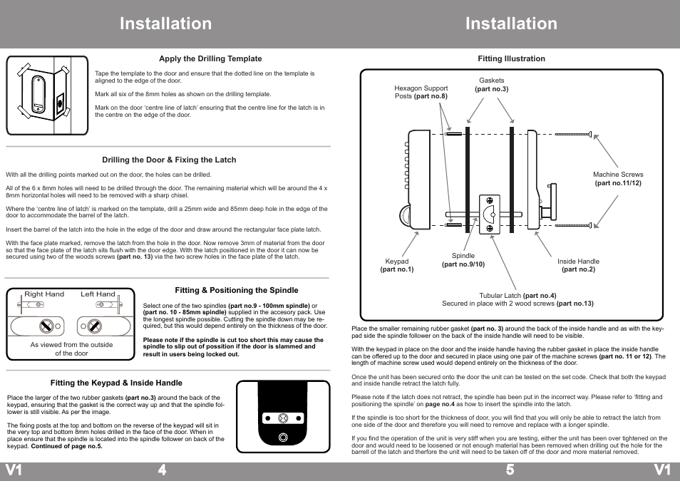 Installation | Borg Locks BL 2900 Series User Manual | Page 4 / 4