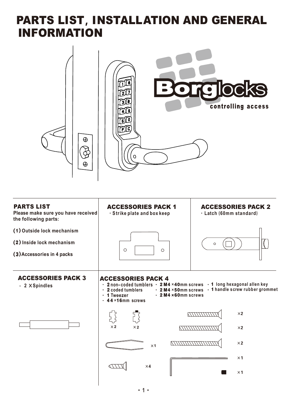 Borg Locks BL 5001 Series User Manual | 5 pages