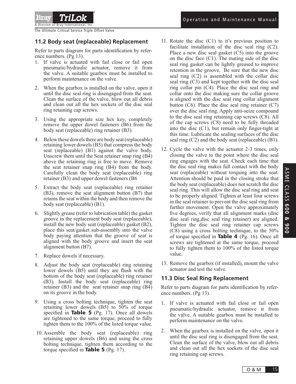 Bray Triple Offset User Manual | Page 17 / 24