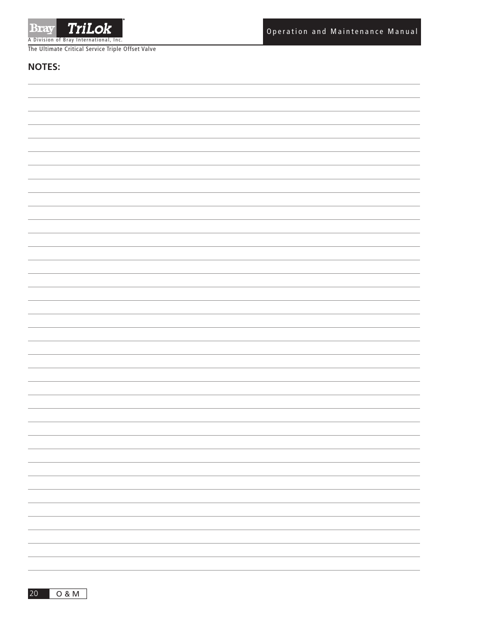 Bray Triple Offset User Manual | Page 22 / 24