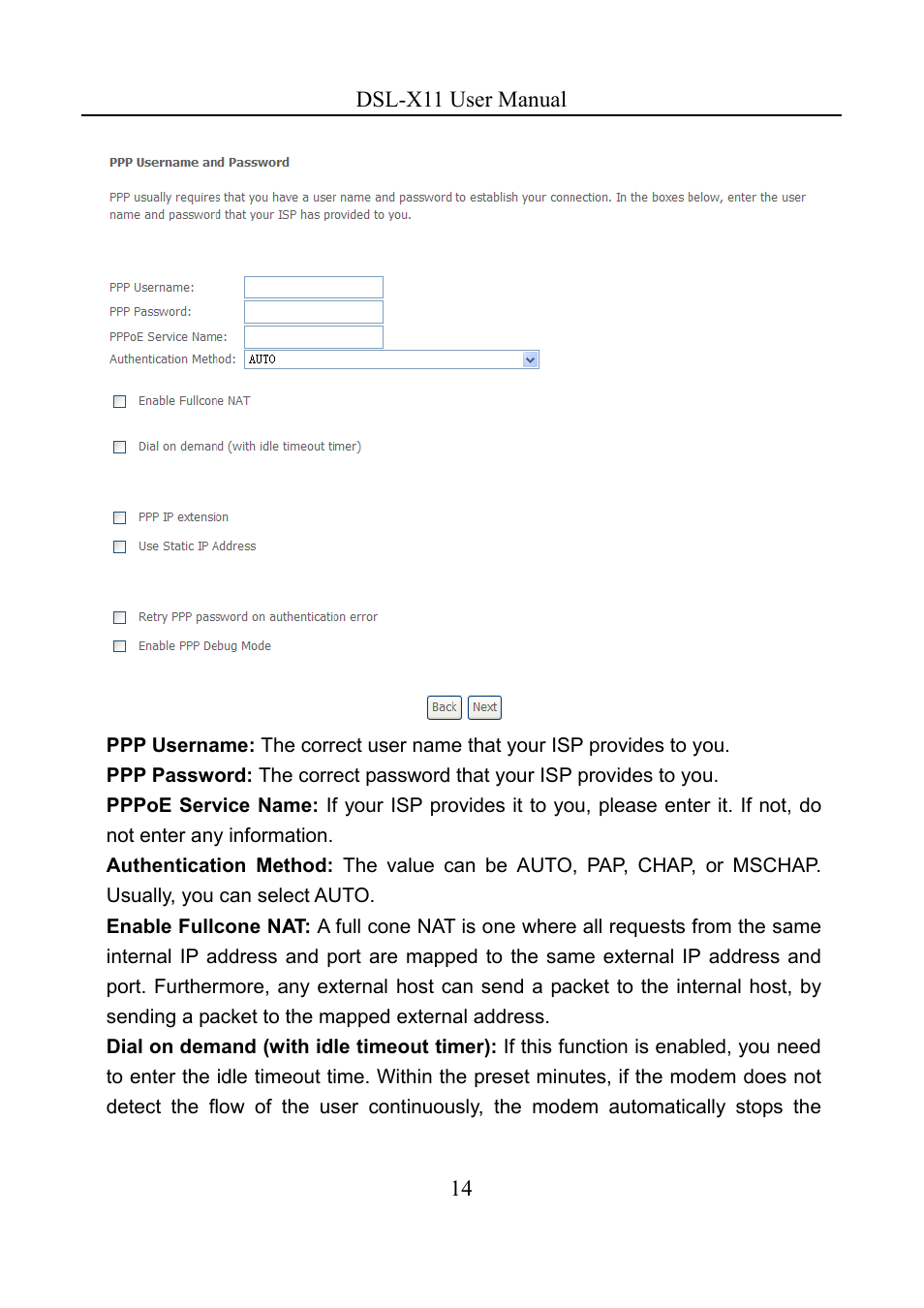 Asus DSL-X11 User Manual | Page 17 / 77